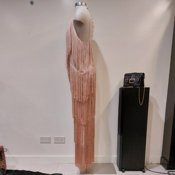 💥INSANELY BEAUTIFUL💥1920's Style Fringed Jumpsuit in Champagne - Picture 9 of 14